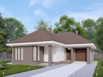 Одноэтажный дом с подвалом, гаражом и тремя спальнями